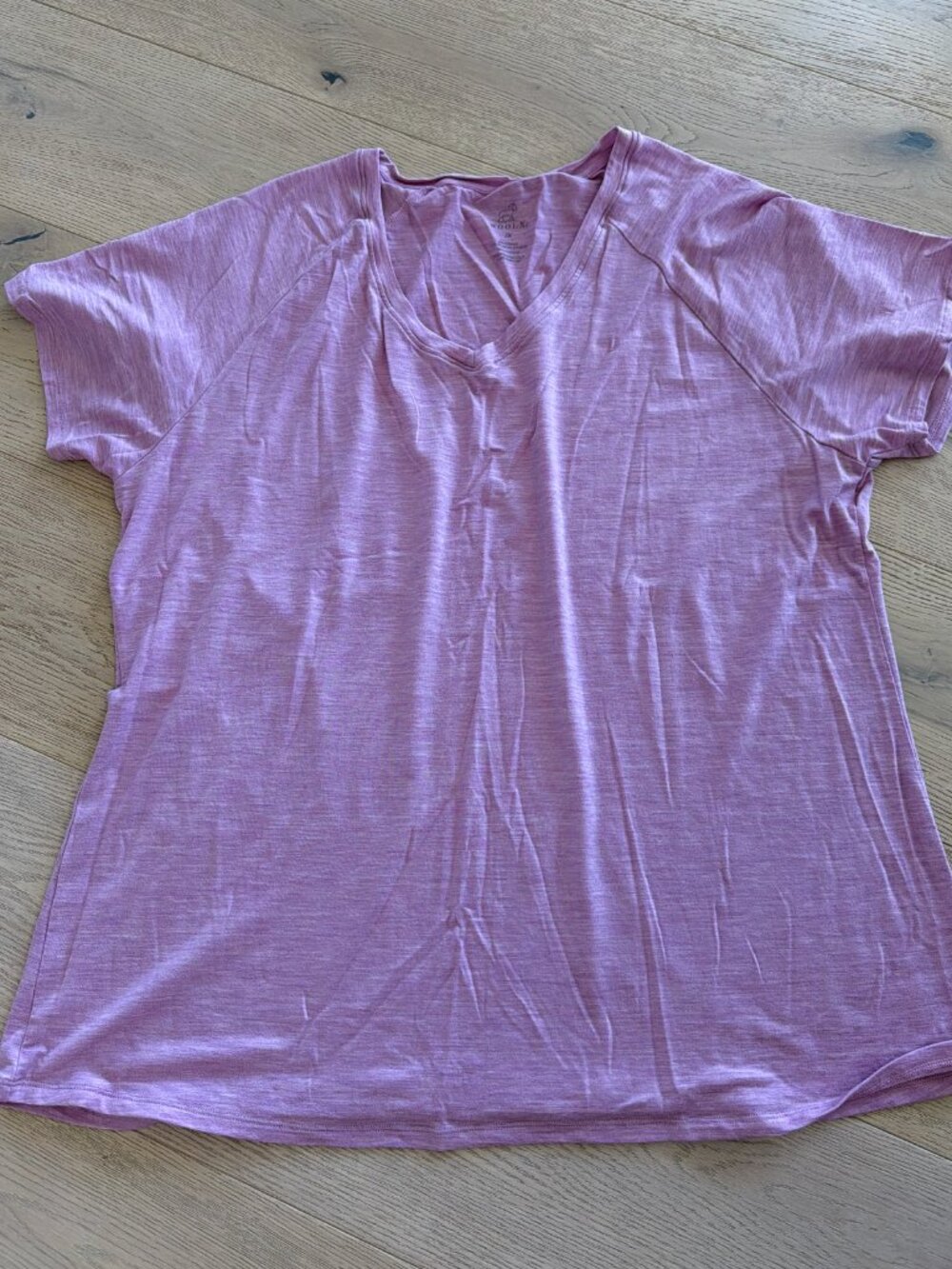 Woolx Mia V-Neck Short Sleeve Tee Shirt Women's Size 2X Merino Wool Blend